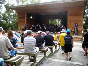 At the Duck Jazz Festival in October 2013 at the Ampitheater watching the local high school Jazz Band performing in between the mainliners.